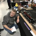 Dave with a 9F at the midlands model engineering exhibition 2017